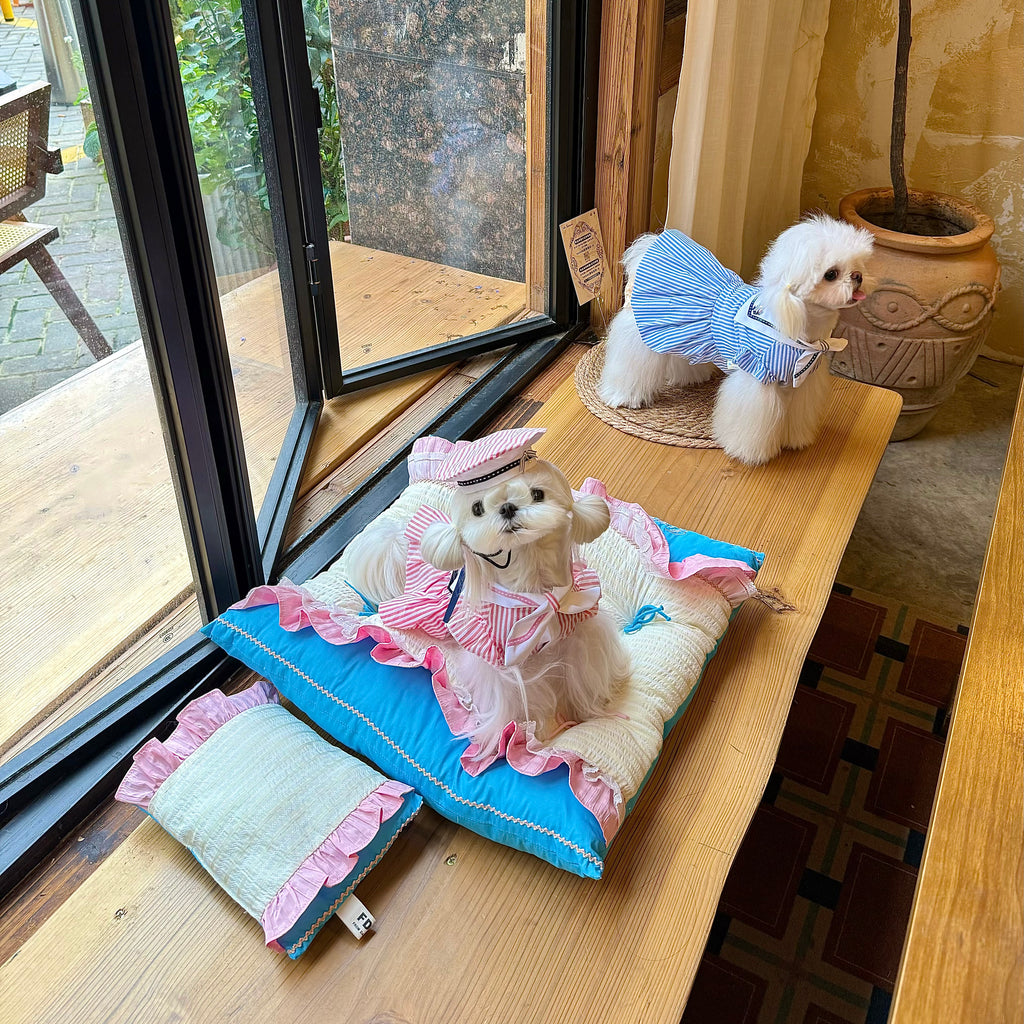 Handcrafted Mediterranean Lace Mediterranean style Pet Mat | Luxury Dog & Cat Cushion